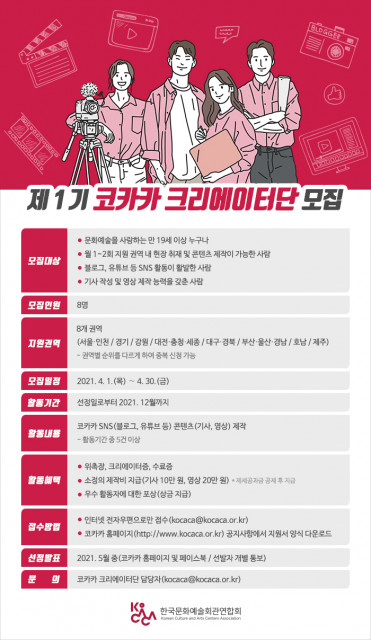 코카카, 제1기 SNS 크리에이터단 모집